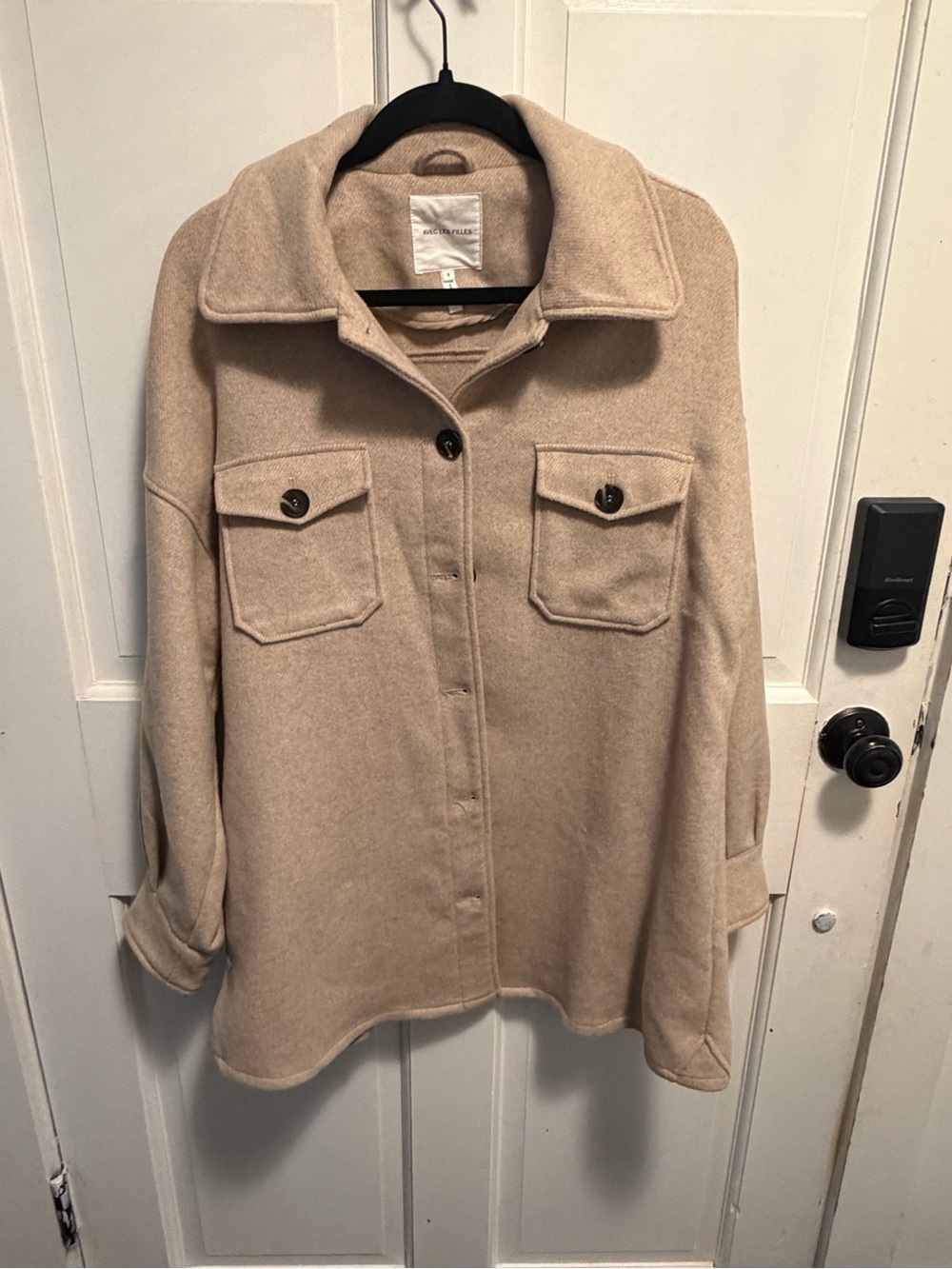 Avec Les Filles Neutral Tan Wool-Blend Utility Jacket